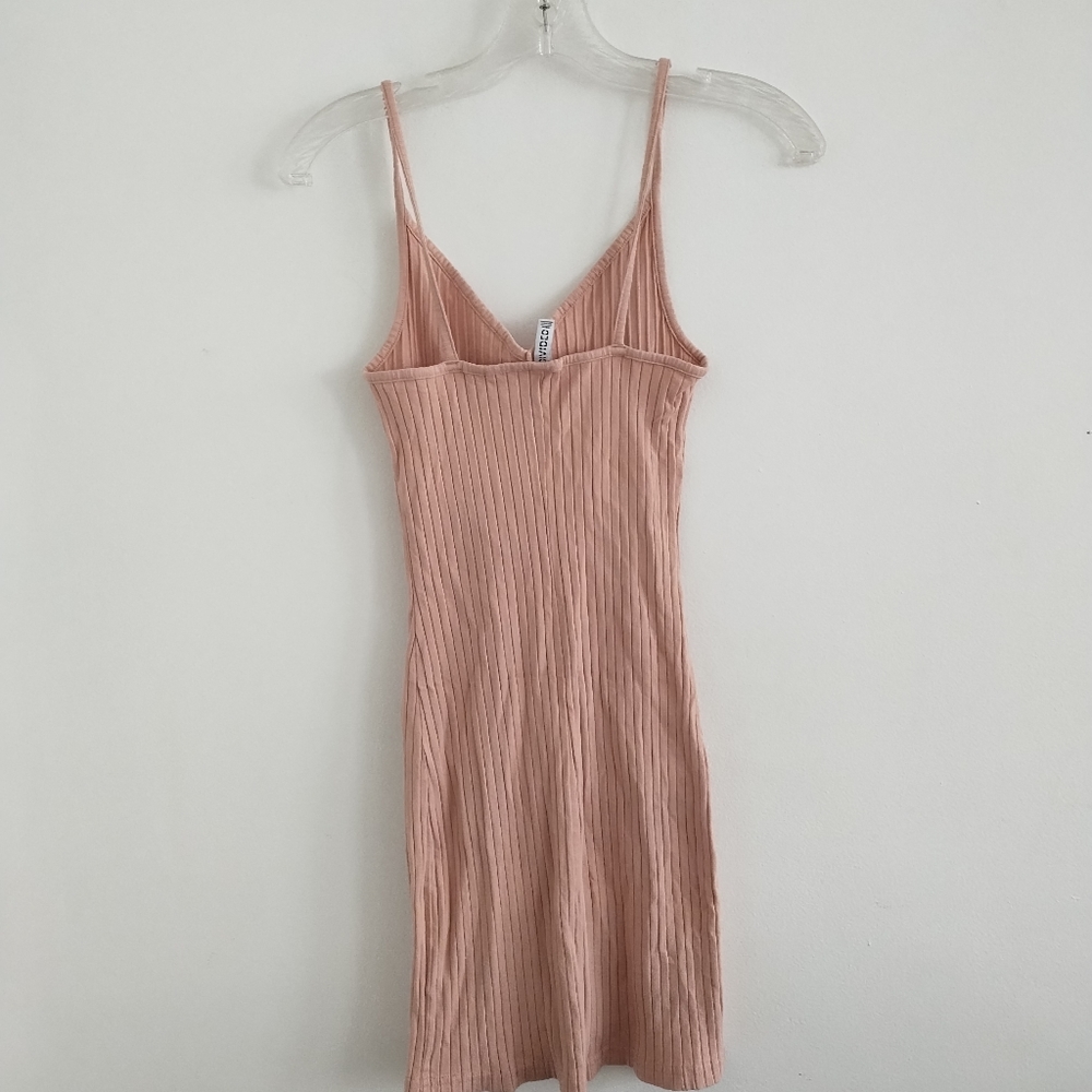 H&M Nude Ribbed V Neck Mini Dress - Picture 3 of 3